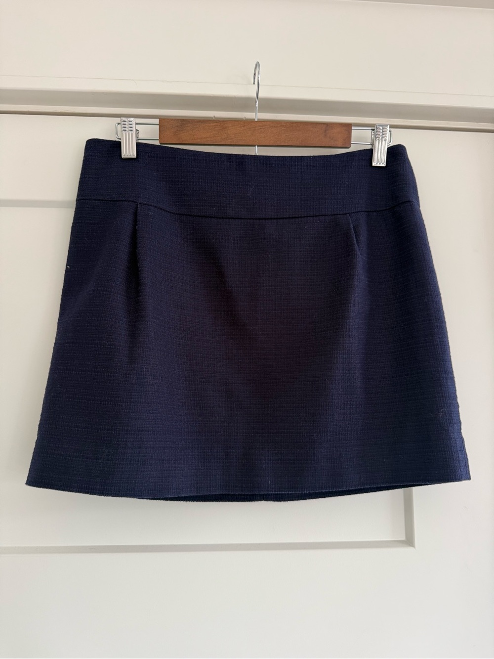 J.Crew Textured Navy Blue Pleated Mini Skirt - Size 6